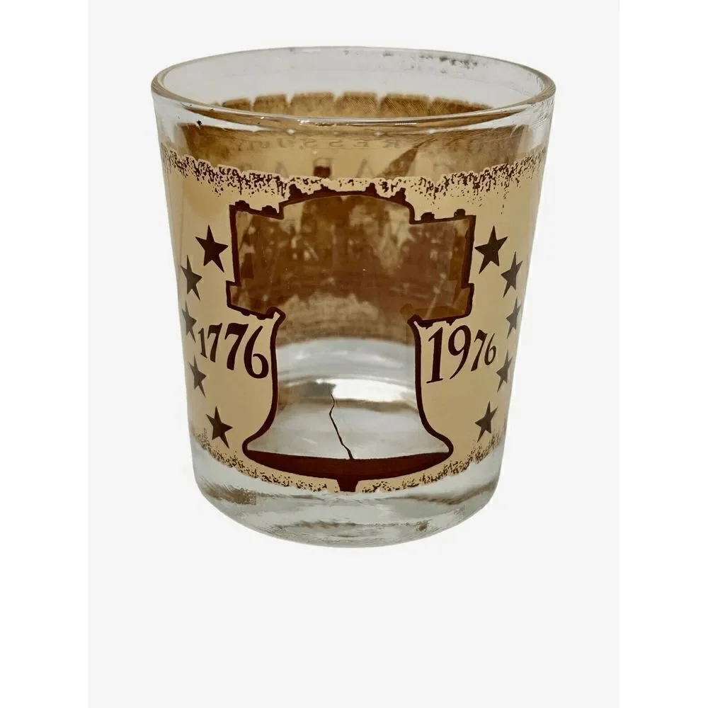 Vintage 1776 Patriotic Declaration Of Independence Whisky Bourbon Rocks Glasses
